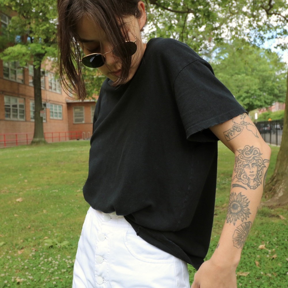 Washed Black slouchy designer tee